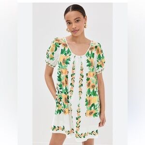 FARM Rio Papaya Salad Scarf Mini Dress medium includes slip dress NWOT